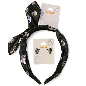 Claire's 2 Piece Halloween Accessories Variety NWT'S! Skull Headband & Earrings